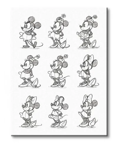 Obraz do salonu - Minnie Mouse (Sketched - Multi)