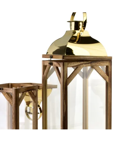 LEVI GOLD Komplet 2 latarni20x20x53cm/15x15x41,5cm