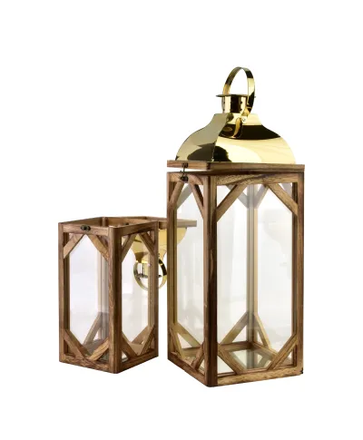 LEVI GOLD Komplet 2 latarni20x20x53cm/15x15x41,5cm