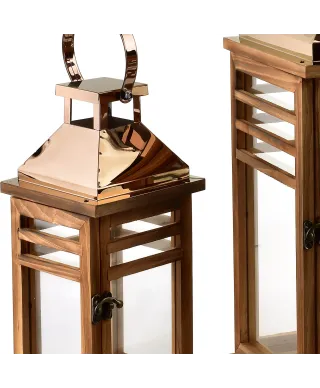 LEVI GOLD Komplet 2 latarni19,5x19,5x45+13,5x13.5x30,5cm