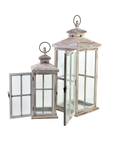 LOKKE Komplet 2 latarni25x25x64cm+18x18x47cm