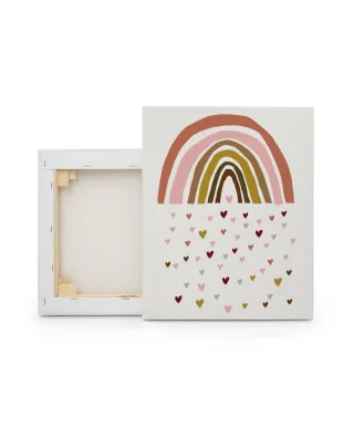 Rainbow Hearts - obraz na płótnie