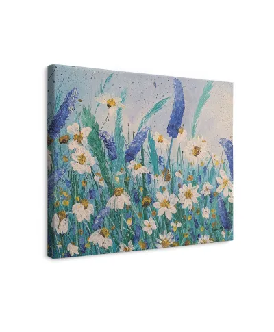 Daisies and Wild Pea Flowers - obraz na płótnie