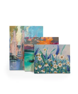 Daisies and Wild Pea Flowers - obraz na płótnie