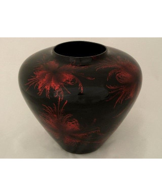 Wazon ceramiczny - Czarno-Czaerwony - 31x27,5cm