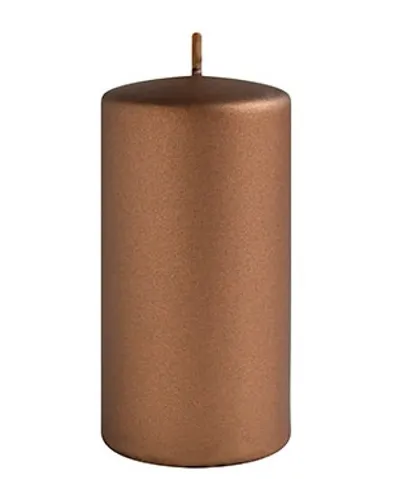 Świeca OPAL MET MAT Walec duża parafinowa 7x17,5cm brązowa