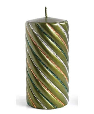 Świeca WINTER COLOURS Walec duży 7x17,5cm jasny zielony