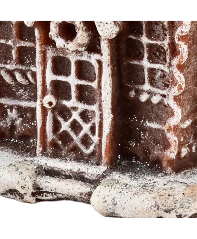 Świeca CHATKA PIERNIKOWA z brokatem duża 11x19cm parafinowa brązowa