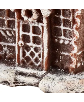 Świeca CHATKA PIERNIKOWA z brokatem duża 11x19cm parafinowa brązowa