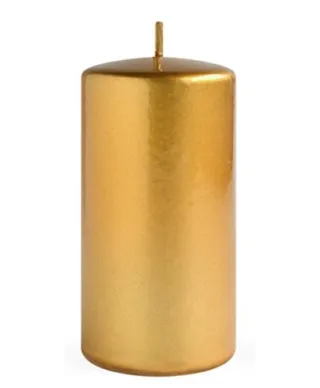 Świeca OPAL MET POŁYSK Walec średni 7xh14cm parafinowa złota