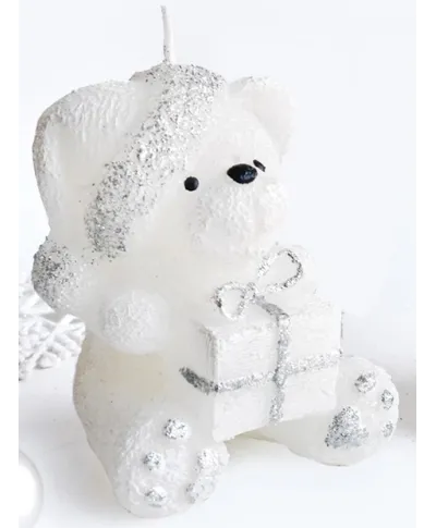 Świeca TEDDY figurka 8x15cm parafinowa biała