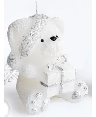 Świeca TEDDY figurka 8x15cm parafinowa biała