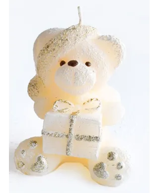 Świeca TEDDY figurka 8x15cm parafinowa kremowa