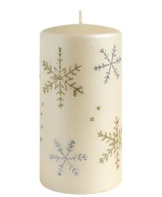 Świeca FROST walec średni 7xh14cm parafinowa kremowa