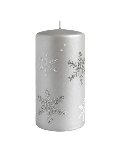 Świeca FROST walec średni 7xh14cm parafinowa szara