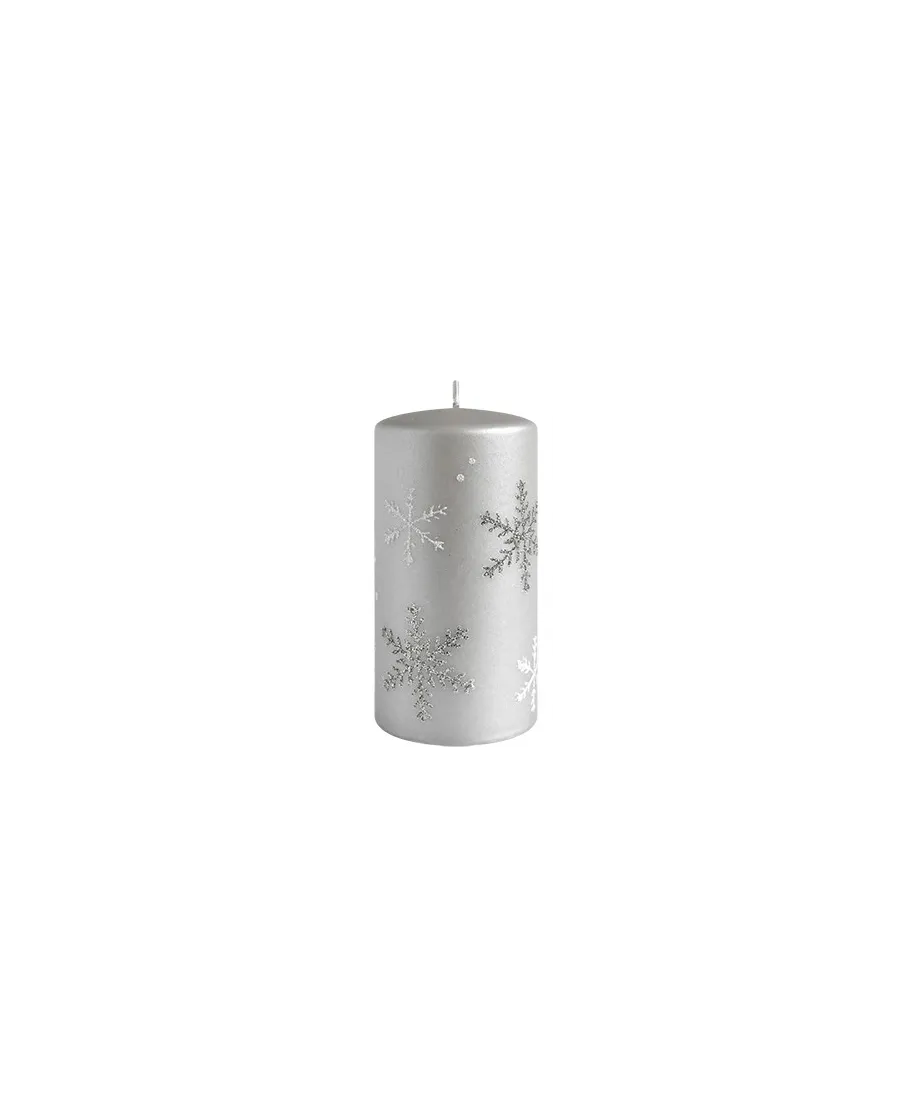 Świeca FROST walec średni 7xh14cm parafinowa szara