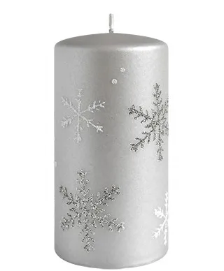Świeca FROST walec średni 7xh14cm parafinowa szara