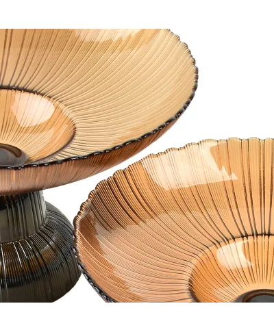 DAZ GLASS Patera na nodze 31x18cm brązowy