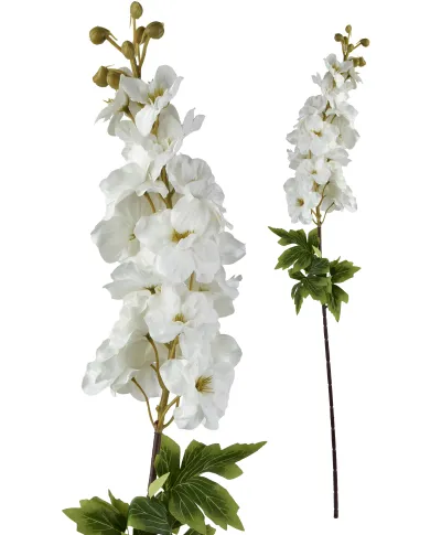 VIRIDIS Kwiat sztuczny Ostróżka 85cm biała AW25