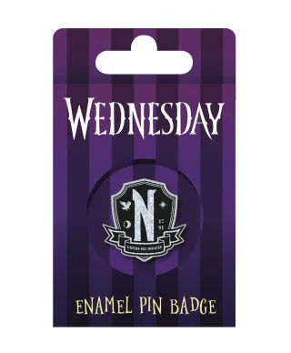 Wednesday Nevermore Shield - przypinka