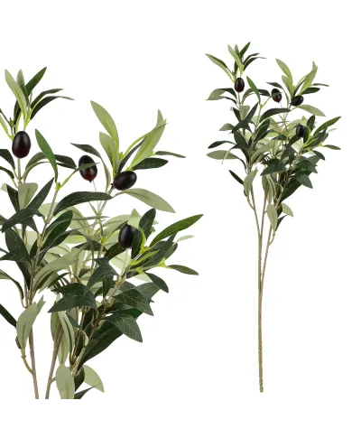 VIRIDIS Kwiat sztuczny Gałązka Oliwka 55cm