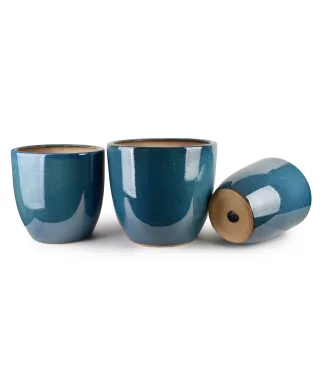 NEVA BLUE Komplet 3 doniczek 50x50x45/42x42x42/35x35x38cm