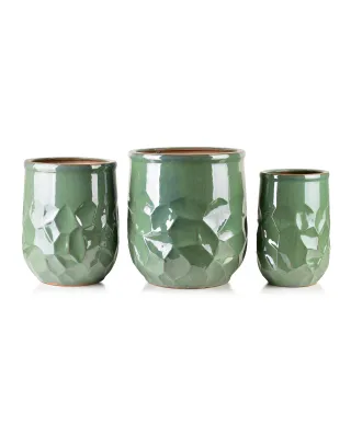 NEVA GREEN Komplet 3 doniczek 40x40x44,5/31x31x42/23,5x23,5x38,5cm