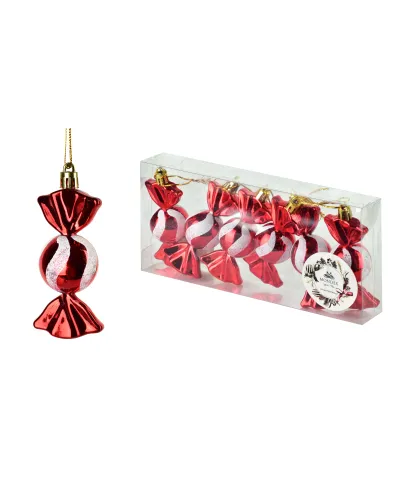 SANTA LILA Komplet 6 bombek CUKIEREK 4x4x9,5cm