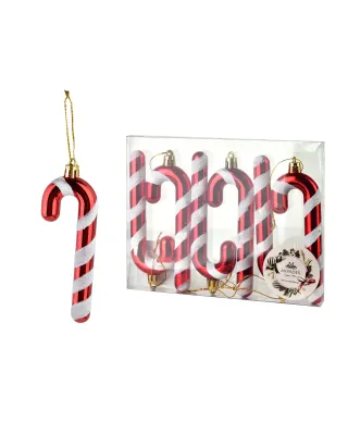 SANTA LILA Komplet 6 bombek LASKA 4,5x1, 5x13cm