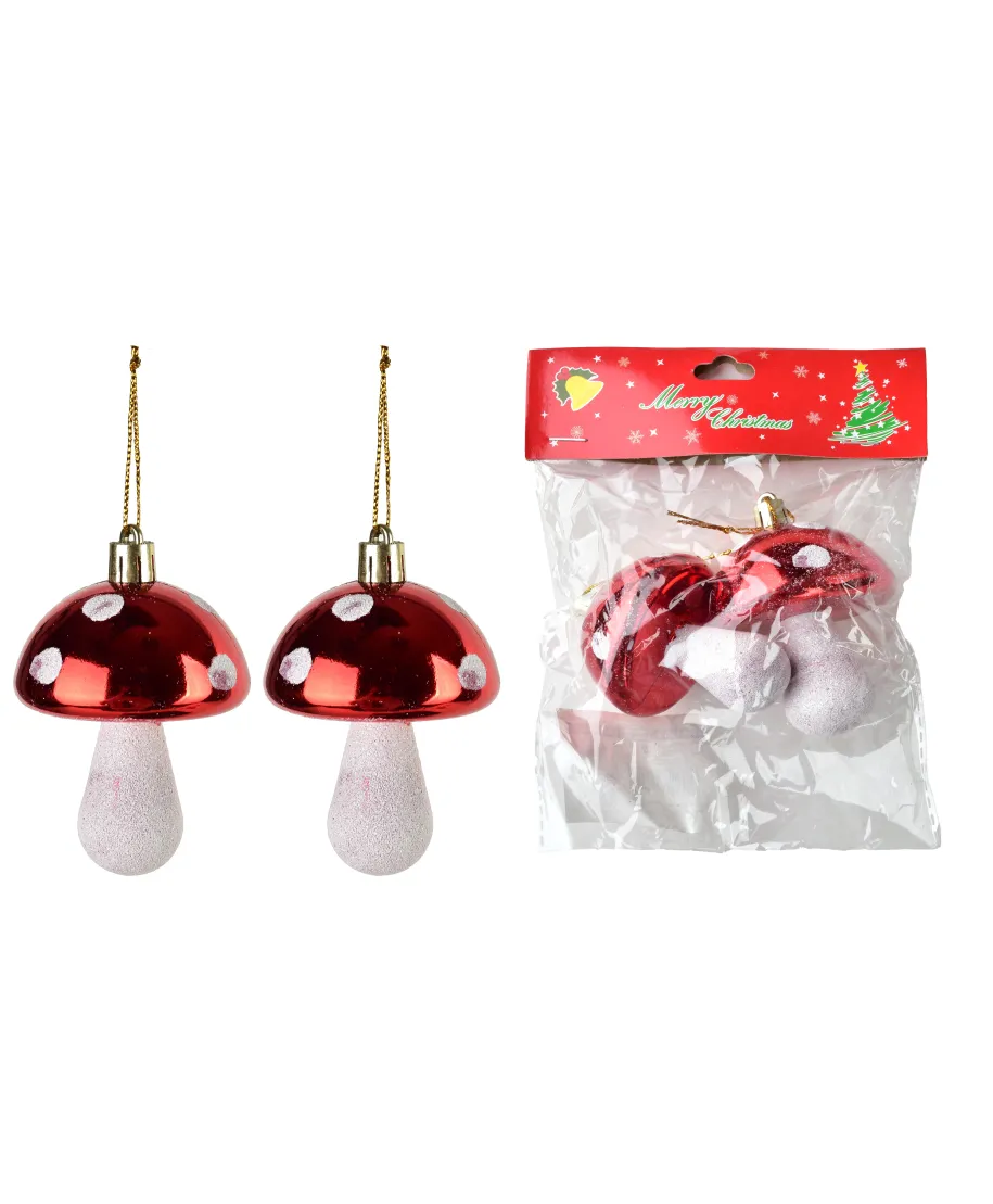 SANTA LILA Komplet 2 bombek GRZYBEK