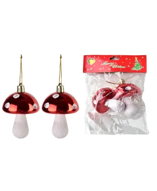 SANTA LILA Komplet 2 bombek GRZYBEK