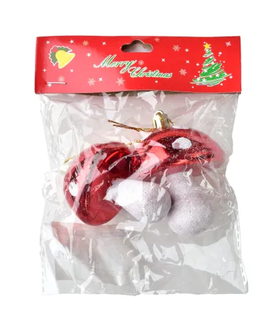 SANTA LILA Komplet 2 bombek GRZYBEK