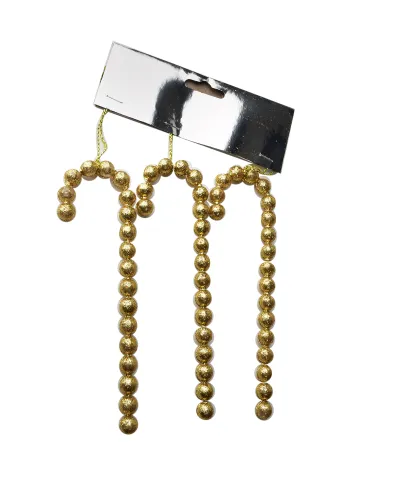 SANTA LILA komplet 3 zawieszek LASKA złote 4x0,5x14cm