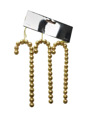 SANTA LILA komplet 3 zawieszek LASKA złote 4x0,5x14cm