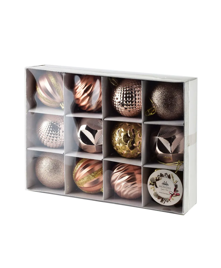 SANTA LILA Komplet 12 bombek 6cm