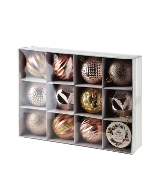 SANTA LILA Komplet 12 bombek 6cm