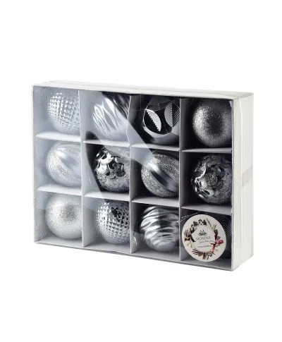 SANTA LILA Komplet 12 bombek 6cm