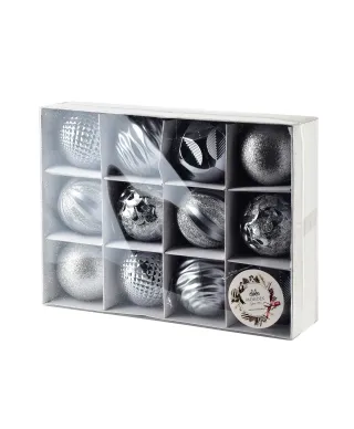 SANTA LILA Komplet 12 bombek 6cm