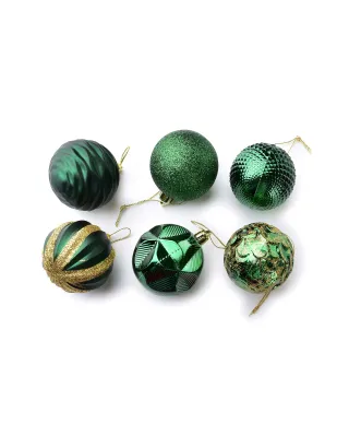 SANTA LILA Komplet 12 bombek zielone 6cm