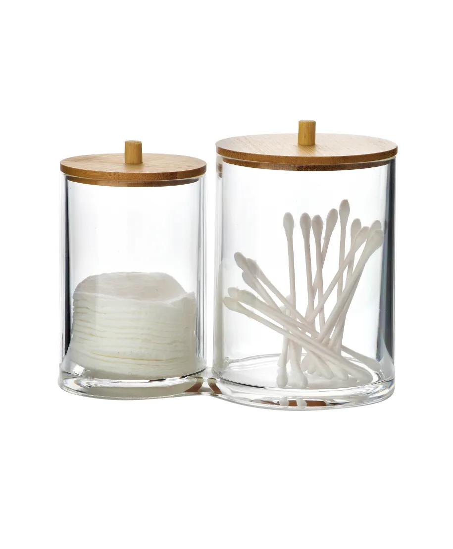 BEA Pojemnik na waciki podwójny 9x9xh12/7x7xh11cm