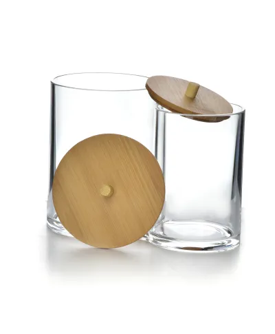 BEA Pojemnik na waciki podwójny 9x9xh12/7x7xh11cm