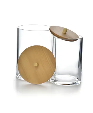 BEA Pojemnik na waciki podwójny 9x9xh12/7x7xh11cm