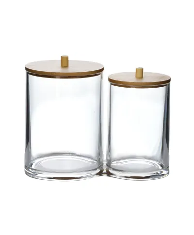 BEA Pojemnik na waciki podwójny 9x9xh12/7x7xh11cm