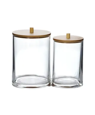 BEA Pojemnik na waciki podwójny 9x9xh12/7x7xh11cm