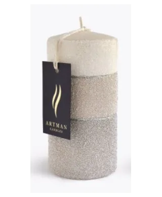 Świeca MILANO Walec średni 7xh14cm beżowa parafinowa