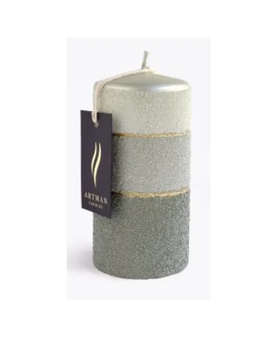 Świeca MILANO Walec średni 7xh14cm zielona parafinowa