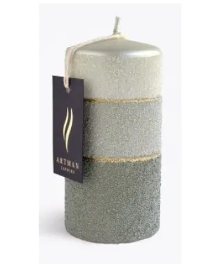 Świeca MILANO Walec średni 7xh14cm zielona parafinowa