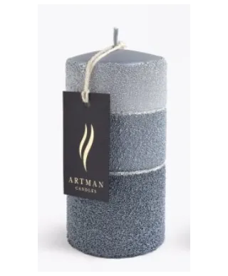 Świeca MILANO Walec duży 7xh17,5cm szara parafinowa