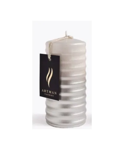 Świeca KLER Walec średni 7xh14cm szampan parafinowa