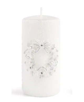 Świeca WIANEK GLAMOUR walec średni 7xh11,5cm parafinowa biała